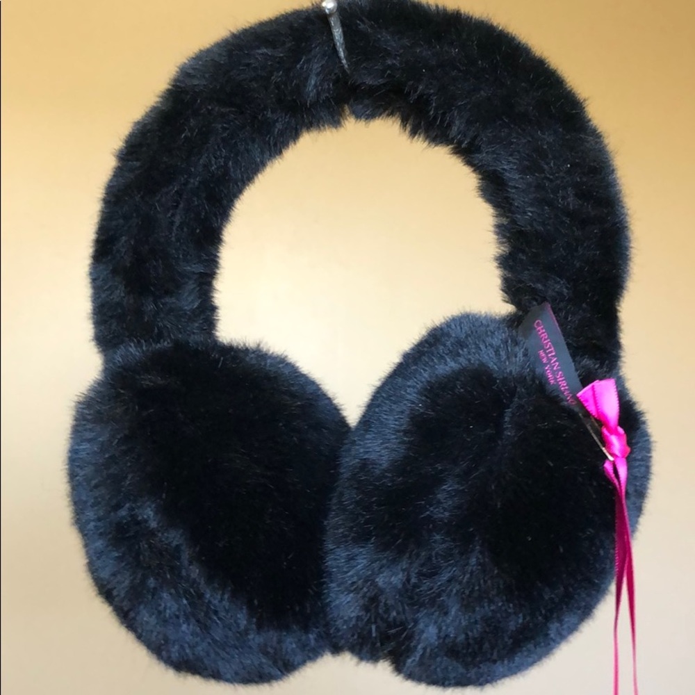 Fuzzy Black Earmuffs